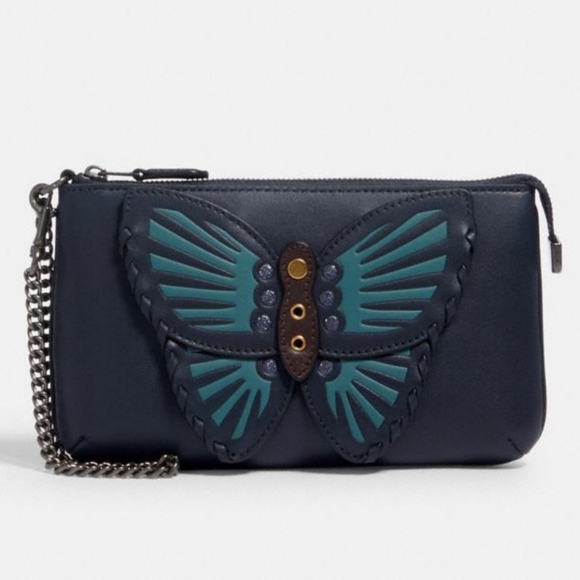 Coach "LE" Large Wristlet With Butterfly Applique